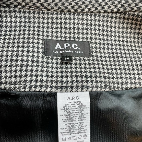 APC Skirt Wool Blend houndstooth mini womens size 34 dark academia preppy - Picture 6 of 11